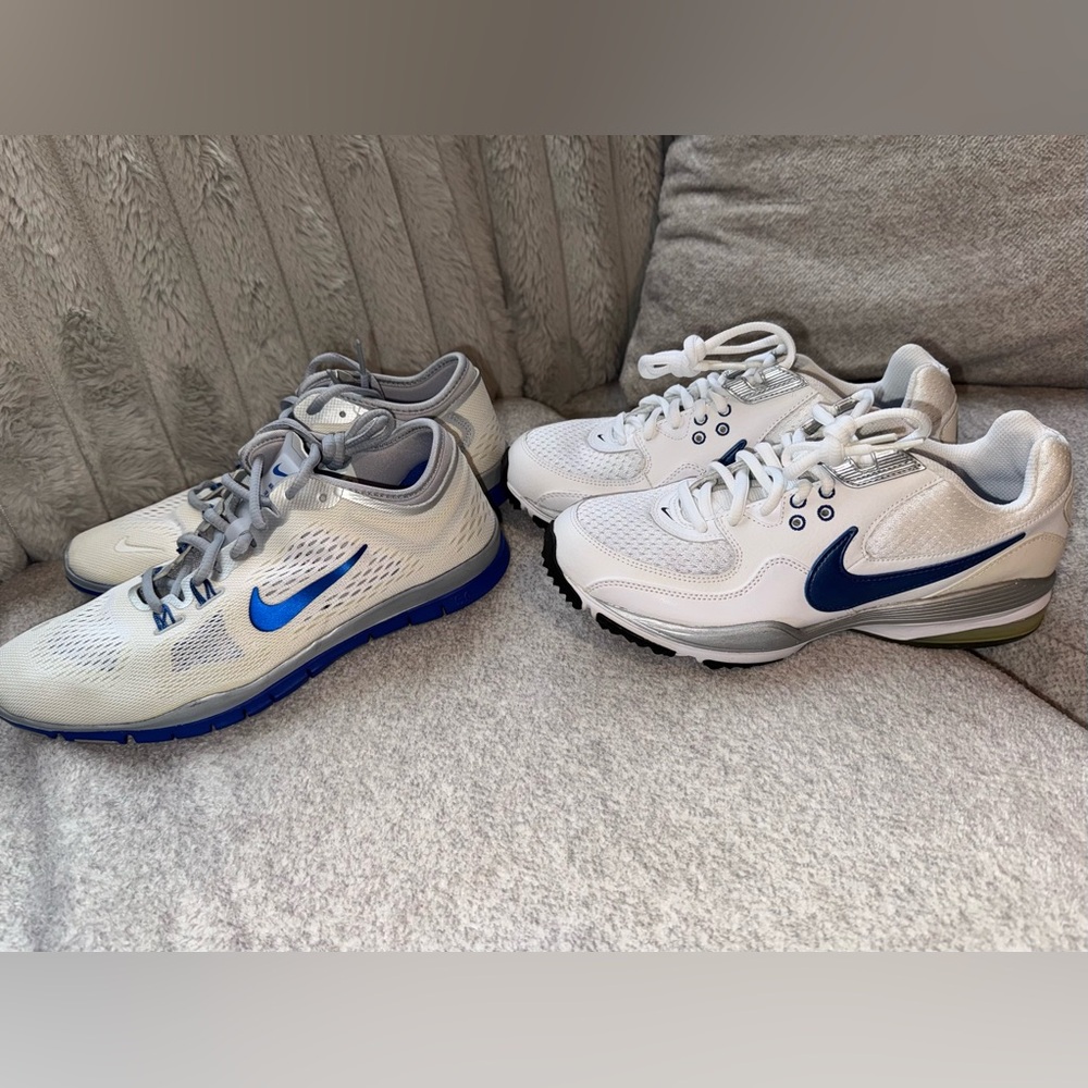 NEW 2 pairs. Nike White and Blue Sports Sneakers.